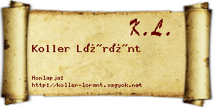 Koller Lóránt névjegykártya