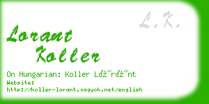 lorant koller business card